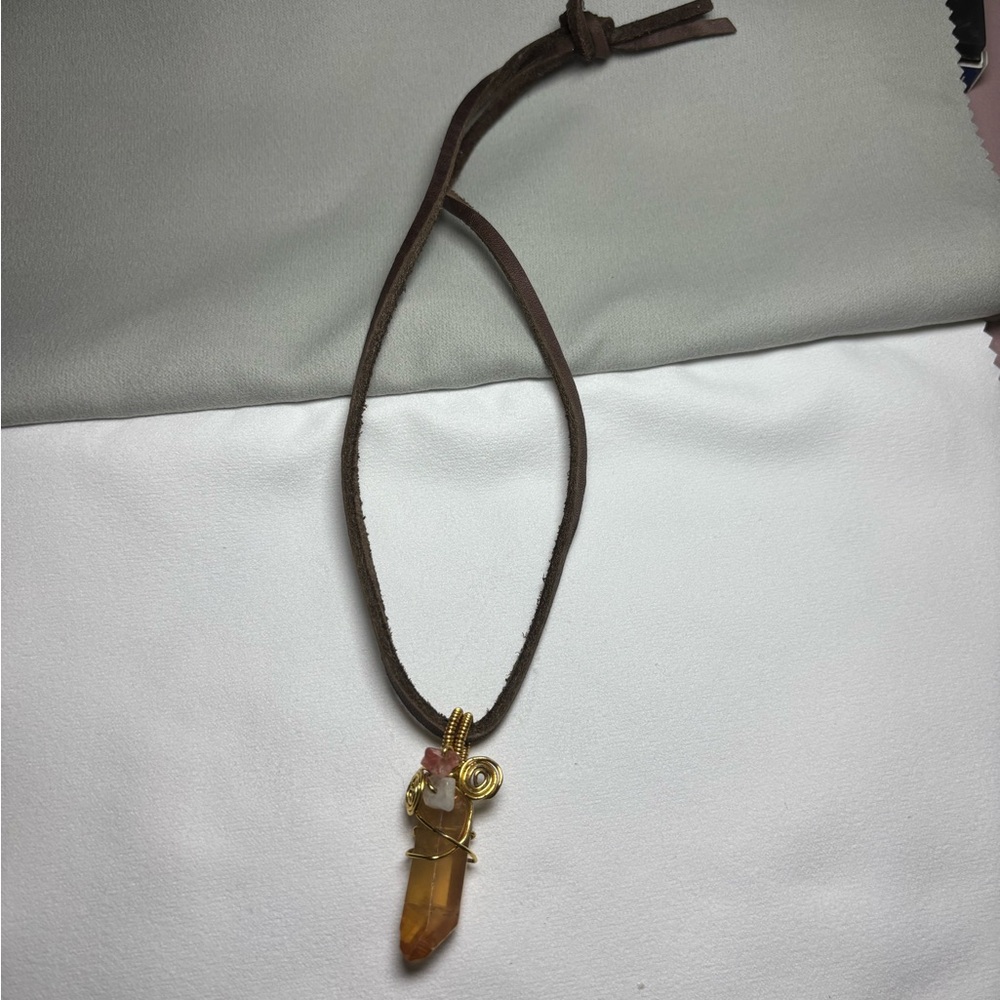 Wire Wrapped Quartz Choker